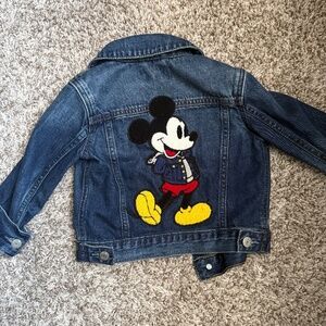 GAP Kids Dark Blue Denim Jacket with Mickey Patch